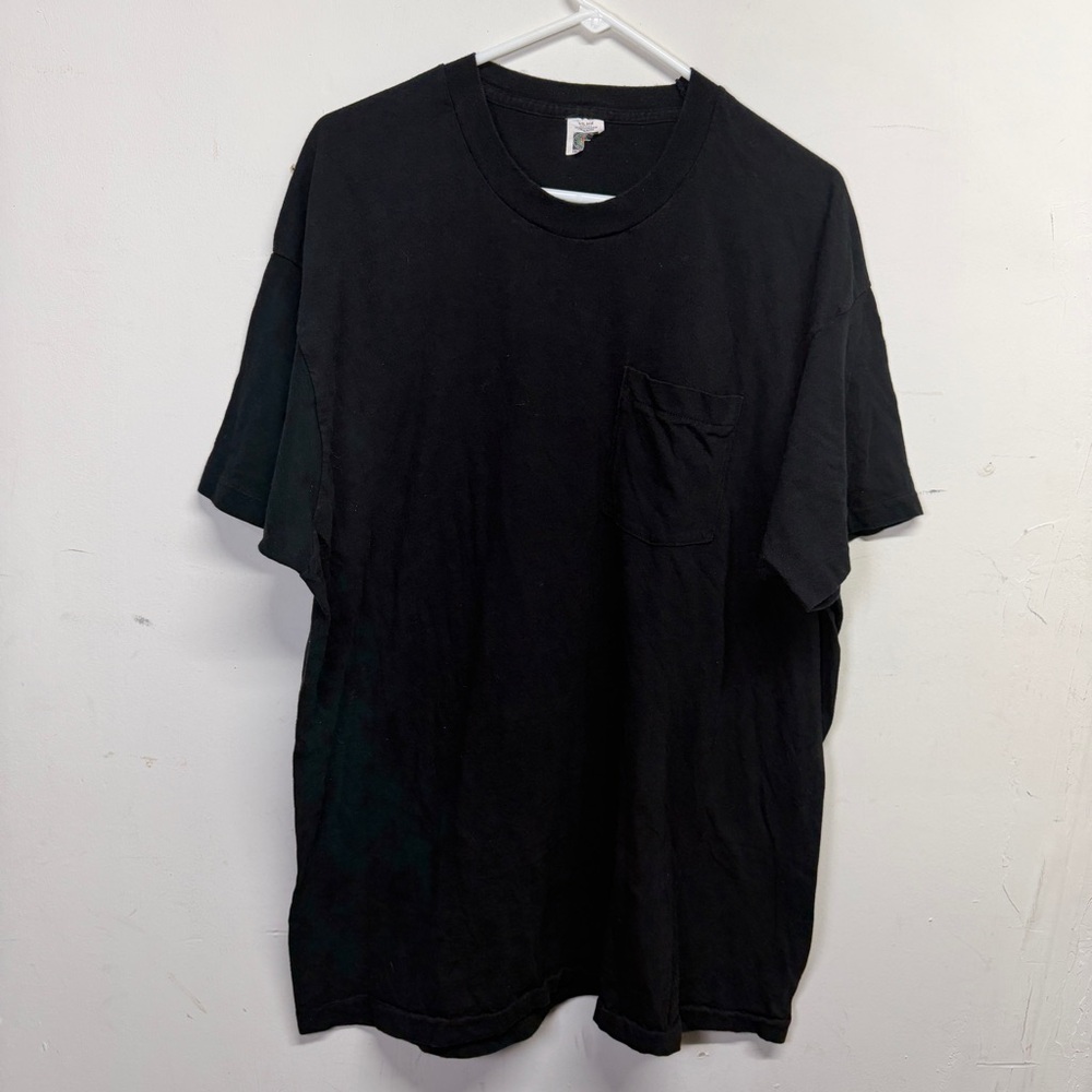 Vintage Fruit Of The Loom XXXL Black Blank Selvedge Pocket Front Single Stitch